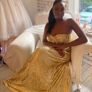 Gold Sequin Bridesmaid Dress